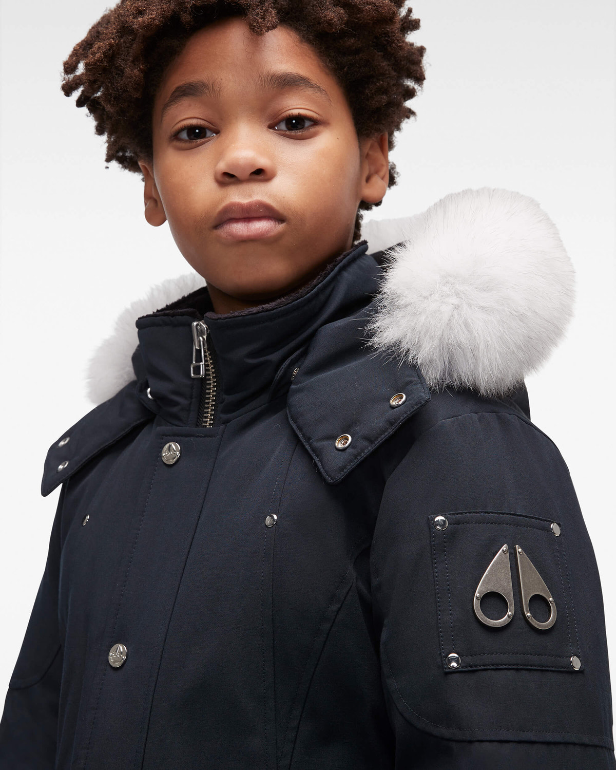 Moose Knuckles - MK2631YUP - Unisex Original Parka Fur - KIDS - Navy / Natural Fox Fur - Detail1