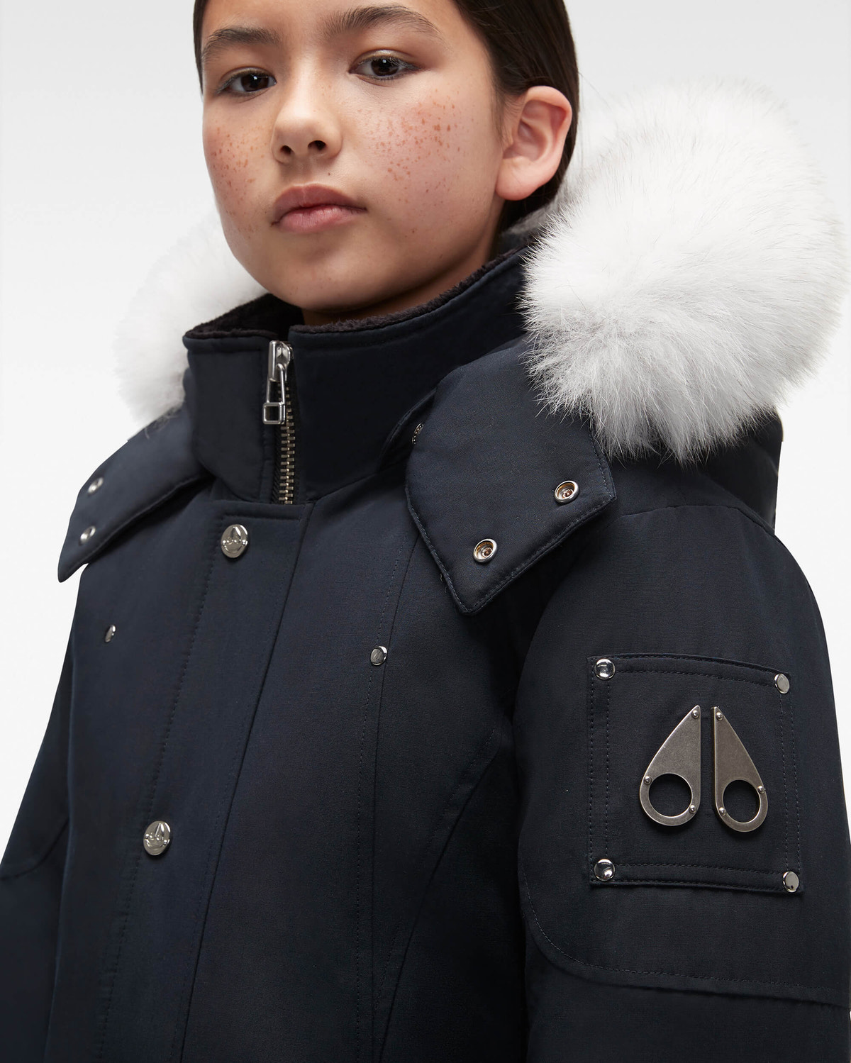 Moose Knuckles - MK2631YUP - Unisex Original Parka Fur - KIDS - Navy / Natural Fox Fur - Detail2