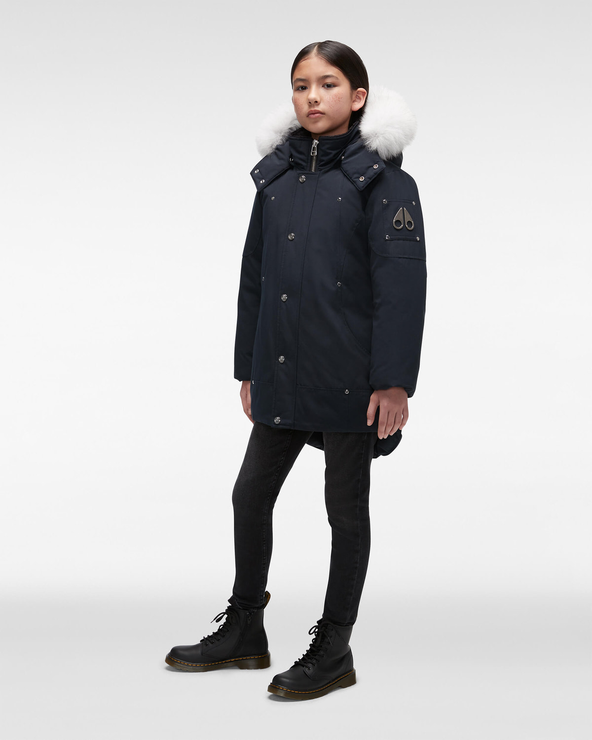 Moose Knuckles - MK2631YUP - Unisex Original Parka Fur - KIDS - Navy / Natural Fox Fur - Front